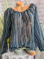Heine B.C Bluse Shirt Chiffon Gr. 34 bis 44 blau gestreift (133) NEU