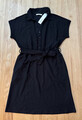 Neu Esprit Hemdblusen Kleid Mit Bindegürtel 100% Baumwolle Gr. XXL Schwarz