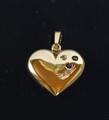 Sehr Schöne 8kt Gelb Gold Herzchen Anhänger Mit Diamant, Saphir Und Rubin