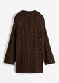 Oversized Pullover mit Zopfmuster Gr. 40/42 Dunkelbraun Damen Strickpullover Neu