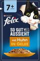 FELIX So gut wie es aussieht Senior Katzenfutter nass in Gelee, mit Huhn, 26 PK