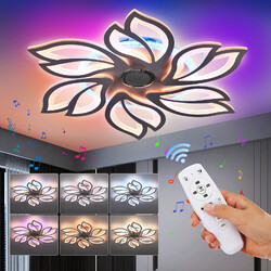 LED Deckenleuchte mit Bluetooth Modern RGB Deckenlampe Dimmbar mit Fernbedienung