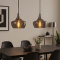Hängelampe Pendelleuchte Wohnzimmerlampe 1 flammig Glas rauchfarben 2er Set