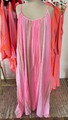 Gr.38-44  Damen Musselin Kleid Baumwolle  Made  In Italy Blau + Orange  Töne