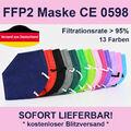 5 Stück FFP2 Maske 5-lagig Mundschutz Filterung Atem Schutz Bunt Nasen Gesicht