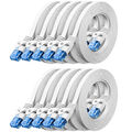 10x 2m CAT6 Patchkabel Flachkabel 1,5mm RJ45 LAN DSL Ethernet Netzwerkkabel Weiß
