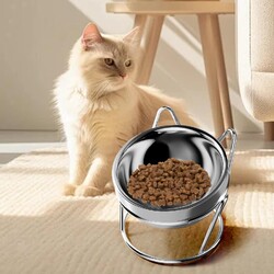 Erhöhter Katzennapf, großes Fassungsvermögen für Futter und Wasser, erhöhte