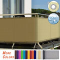 Balkon Sichtschutz Zaun Premium Balkonbespannung mit Ösen & Kabelbinder Khaki 	