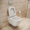 WC Toilette hängend wandhängend Spülrandlos CLEAN ON Tiefspüler Soft Close oval