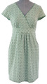 Boden Kleid grün geometrisch Baumwolle Halsteil Detail hochtailliert Alltag UK 6P