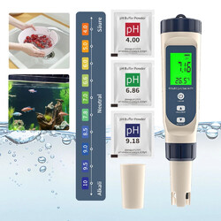 5in1 Digital Messgerät PH/EC/TEMP/SALT/TDS Tester Pen Trinkwasser Prüfer DE