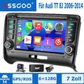 6+128GB Autoradio Carplay DAB Android DVR GPS Navi Für Audi TT MK2 8J 2006-14 4G