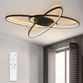 ZMH LED stufenlos Dimmbar Deckenleuchte Modern Weiß/Schwarz Wohnzimmerlampe