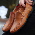 Weiche Schuhe Mokassin Slipper Freizeit Boot Echtleder Herren Fahren Business DE