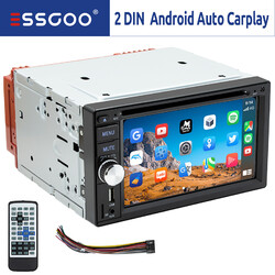 Doppel 2 DIN Autoradio Carplay Android Auto CD DVD AM RDS 3 USB Bluetooth TF AUX
