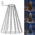 180-500cm LED Lichterkette Christbaum Lichternetz mit Ring-Überwurf beleuchtung