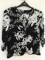 bluse vero moda s schwarz weiss blumenprint business floral boho blogger