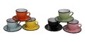 6er Set Farbige Espressotassen mit Unterteller Mokkatassen  Antic Line SEB14799