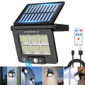 120 LED Solarleuchte mit Bewegungsmelder Außen Solarlampe Strahler Fluter Garten
