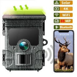 Solar Powered 4K 85MP Wildkamera WLAN Bluetooth Jagdkamera Bewegungsmelder