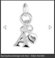 Buchstabe Herz Anhänger Silber 925 Echt Schmuck
