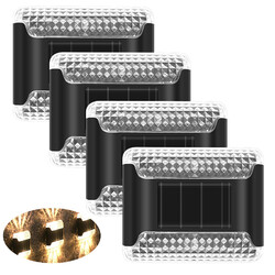 4 Stk LED Solarleuchten Zaunleuchte Wandlampen Gartenleuchte Solar Treppen Lampe