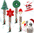 4 Stück Hundespielzeug Weihnachten, Hundespielzeug Unzerstörbar, Naturbaumwolle 