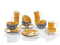 ERNESTO® Porzellan Geschirr Set, 18-teilig, mit Mustern, gelb - B-Ware neuwertig