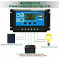 12V/24V Solar Laderegler 20A 30A  Charge Panel Controller Regulator LCD Dual USB