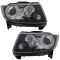 Scheinwerfer Set für Jeep Compass MK49 Grand Cherokee WK2 Schwarz LWR Motor