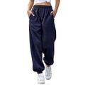 Damen Jogginghose mit Cinch-Bottom und Taschen einfarbiger Trainingsanzug Bag...