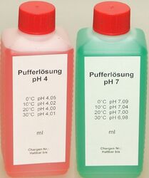 Lasama Pufferlösung / Eichlösung Set je 100 ml pH4 + pH7, Kalibrierlösung