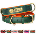 Personalisiert Hundehalsband mit Namen Gravur Weiches Leder Hundehalsband XS-XL 