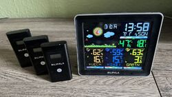 Wetterstation BILIPALA mit 3 Sensoren, digital Thermometer Hygrometer, Funkuhr