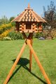 Vogelhaus XXL, 65x50cm imprägn. Holzschindel braun-schwarz, Ständer wählbar V15