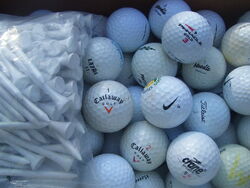 100 Golfbälle  Marken Mix  Markenmix AAAA  bis AA Qualität und 25 Tees Top