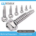 Bohrschrauben Edelstahl V2A DIN 7504 K Sechskant Blechschraube Selbstschneidend