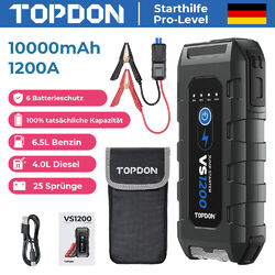 TOPDON VS1200 12V Auto 1200A Starthilfe JumpStarter Powerbank Sicheres Ladegerät
