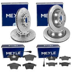 MEYLE BREMSSCHEIBEN + BELÄGE VORNE+HINTEN passend für VW T5 KASTEN TRANSPORTER VA 333x32,5mm | HA 314x22mm | Einschränkungen beachten