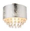Globo Lighting Amy Nickel Matt Deckenleuchte - Textil Blattsilber (15188D3)