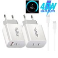 für iPhone 15 15 Pro 15 Pro Max 45W Dual Usb C Adapter Ladegerät Usb C Ladekabel