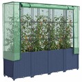 Hochbeet Gemüsebeet Pflanzkasten mit Gewächshaus-Aufsatz Rattan-Optik vidaXL