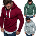 Herren Basic Logo Kapuzenpullover Sweatjacke Pullover Hoodie Sweatshirt 1-04028