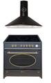 Gurari GCH E 912 BL r Retro Elektro Standherd 90 cm+Dunstabzugshaube 90 cm