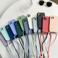 HandyHülle Handykette für iPhone 16 15 14 13 Pro Max Schutz Kordel Case Umhängen