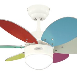 Deckenventilator mit Licht und Zugschalter bund weiß Ahorn Westinghouse Turbo II