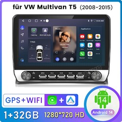 Für VW T5 Multivan Android 14 Autoradio GPS Navi Apple Carplay NAVI DAB SWC WIFI