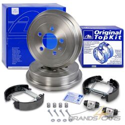 ATE BREMSTROMMELN +TOPKIT BREMSBACKEN HINTEN FÜR SEAT SKODA FABIA 3 VW POLO 5### ORIGINAL ATE ## BREMSBACKENSATZ VORMONTIERT ###