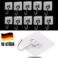 10x Selbstklebend Haken Transparenter Klebehaken Wandhaken Extra Stark DE
