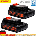 2X 18V Für BLACK+DECKER Akku 3,8Ah LITHIUM BL1318 BL1518 BL2018 LBXR20 BL4018 DE